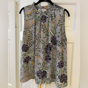 Loft Women’s Sleeveless Floral Top Size XL